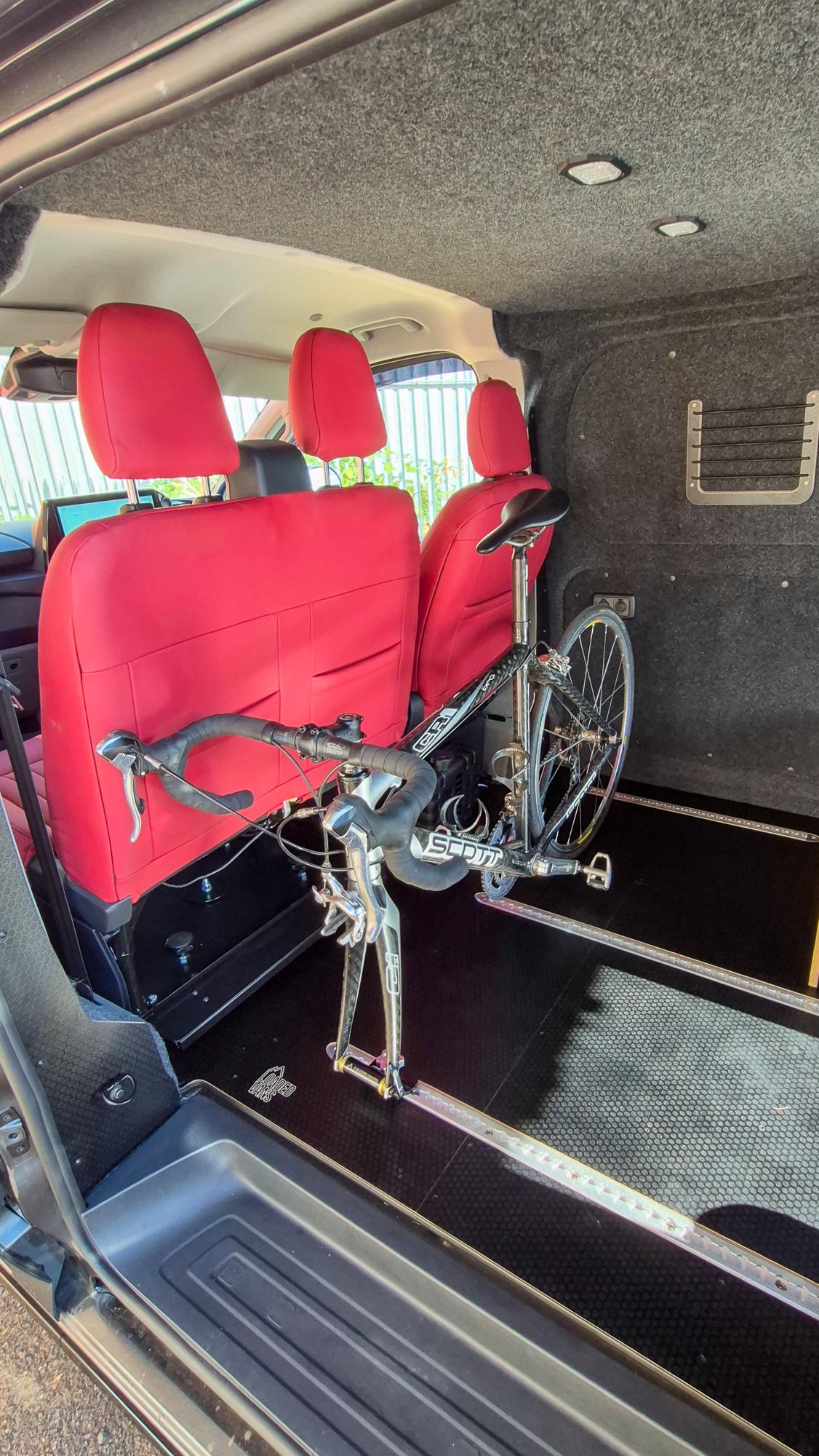 L-track flush rail - loaded bikes Ltrack flushrail