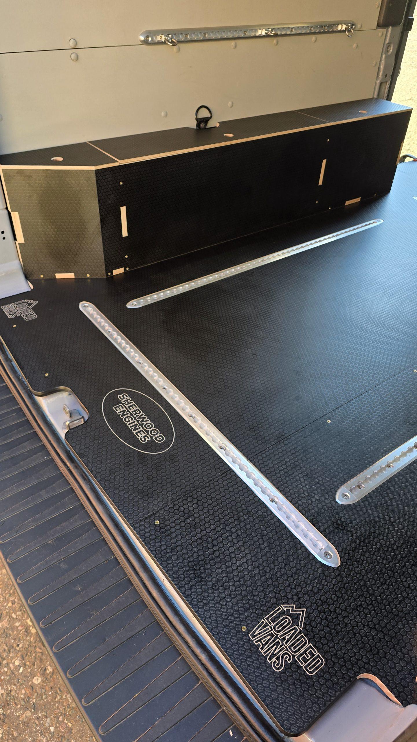 L-track flush rail - loaded bikes Transit ltrack