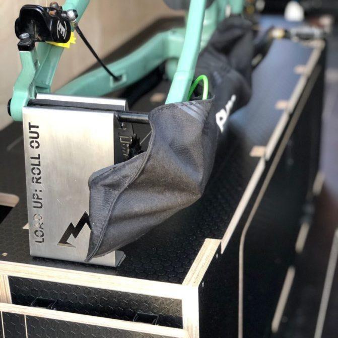MTB Rear Axle Stand - Loaded Bikes Loaded Bikes + The Ply Guys Logos1
