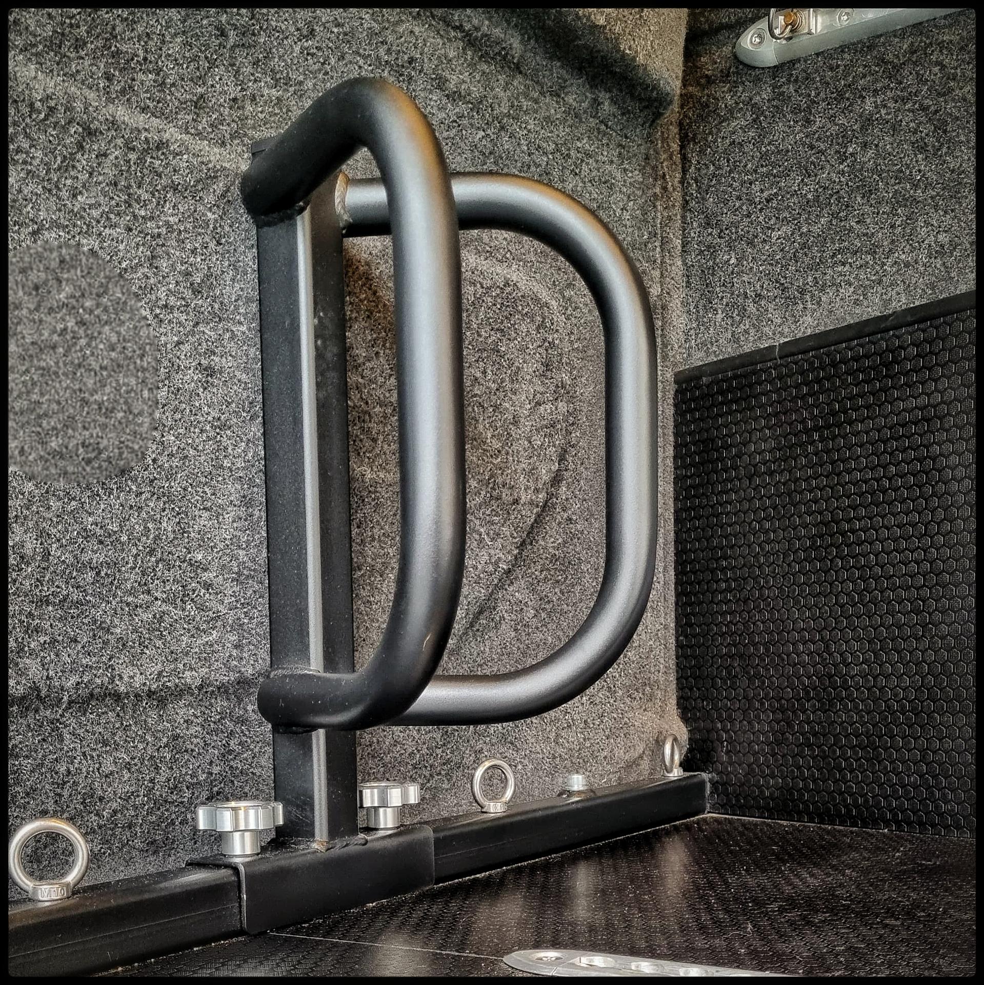 Straight wheel chock for modular van bike rack - loaded bikes Loaded bikes modular bike rack straight wheel chock