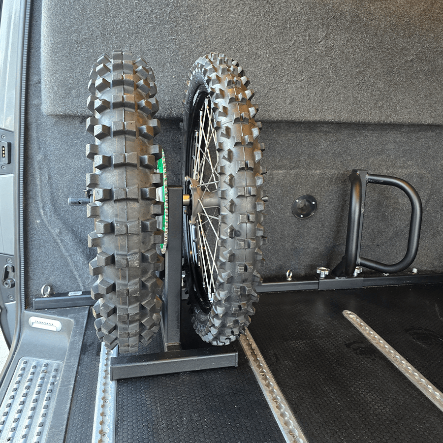 Modular bike rack motorcycle wheel holder - loaded bikes Modular bike rack motorcycle mx