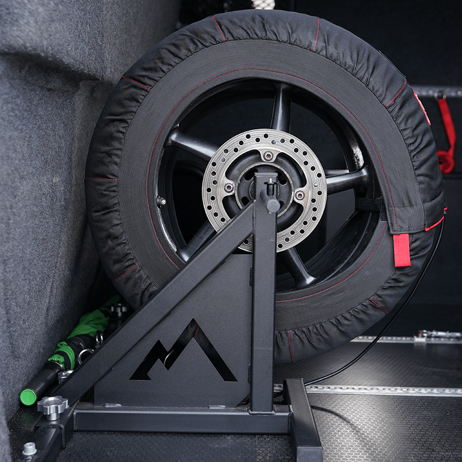 Modular bike rack motorcycle wheel holder - loaded bikes Modular bike rack motorcycle wheel holder4
